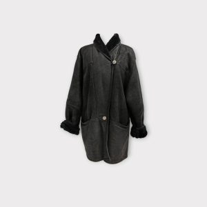 Usnjen podložen plašč Shearling - Image 1