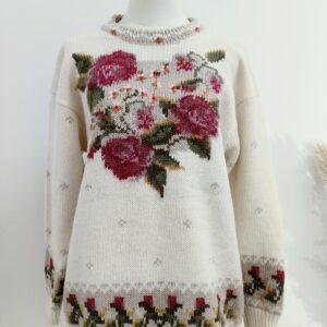 Vintage pulover s potiskom vrtnic - Image 2