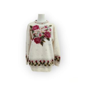 Vintage pulover s potiskom vrtnic - Image 1